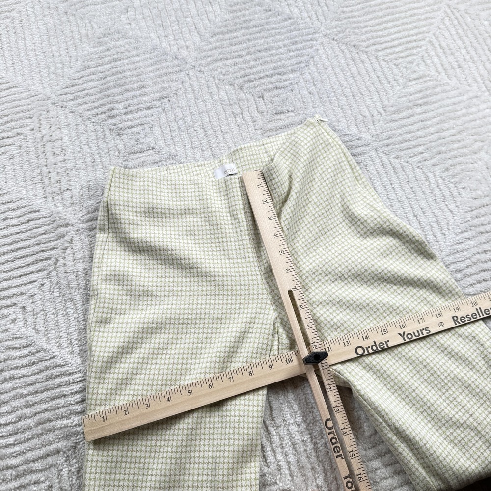Ecru Pants Womens S Check Knit Stretch Quiet Luxury Old Money Spring Resort - Picture 7 of 14